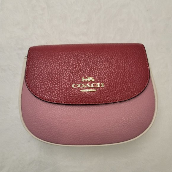 Coach Handbags - Coach Saddle Belt Bag In Colorblock Pewter/Pink